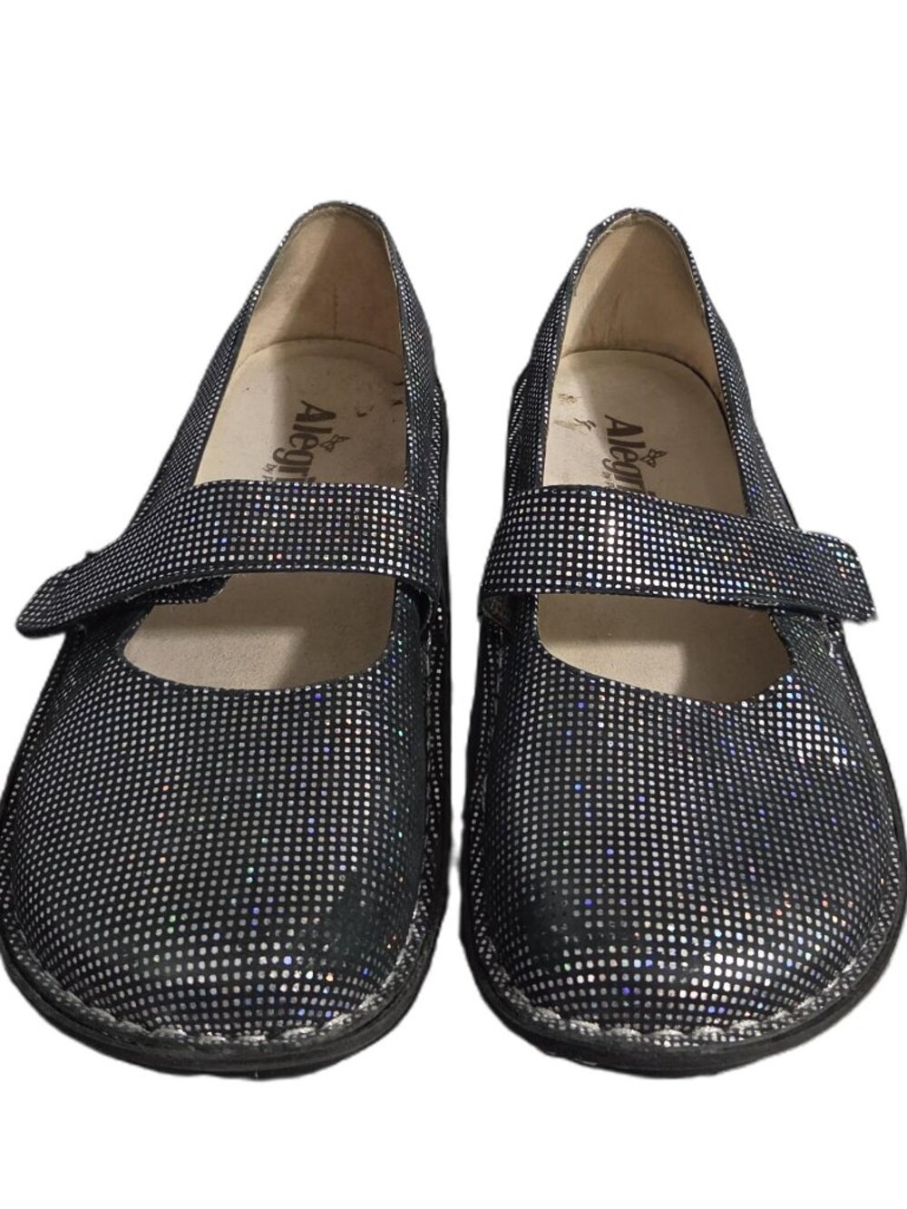 Alegria Feliz FEL-347 Mary Jane Shoes Women's US 9 EU 39 Black Silver Prism